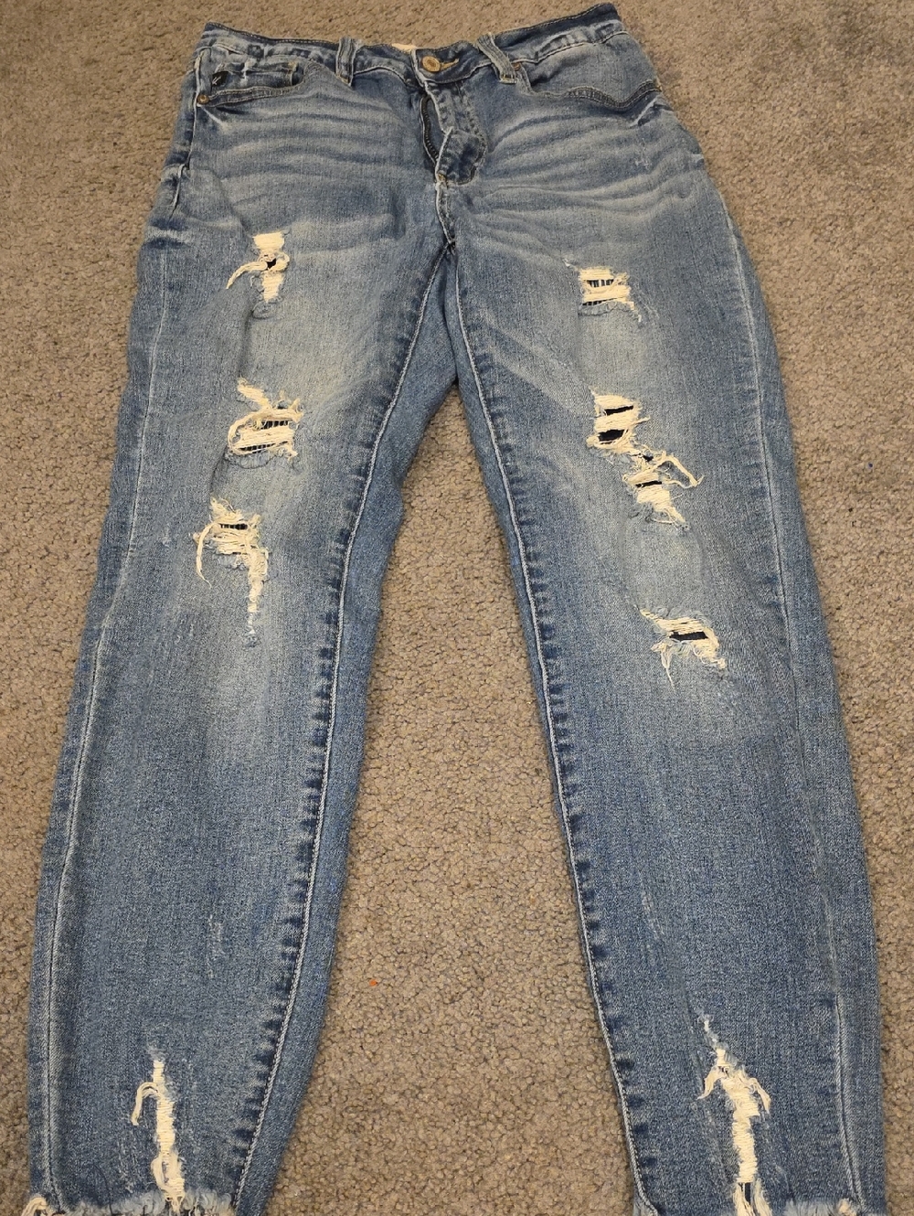 Kancan Women's Distressed Light Blue Jeans